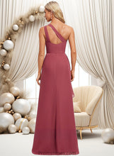 Load image into Gallery viewer, Neveah A-line One Shoulder Floor-Length Chiffon Bridesmaid Dress With Ruffle XXBP0025824