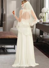 Load image into Gallery viewer, Tabitha A-Line V-neck Sweep Train Chiffon Lace Wedding Dress With Lace XXBP0013677