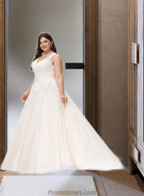 Load image into Gallery viewer, Barbara Ball-Gown/Princess V-neck Court Train Tulle Wedding Dress XXBP0013682