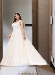 Barbara Ball-Gown/Princess V-neck Court Train Tulle Wedding Dress XXBP0013682