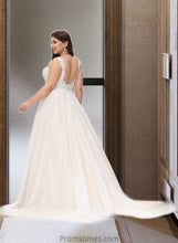 Load image into Gallery viewer, Barbara Ball-Gown/Princess V-neck Court Train Tulle Wedding Dress XXBP0013682