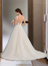 Load image into Gallery viewer, Barbara Ball-Gown/Princess V-neck Court Train Tulle Wedding Dress XXBP0013682