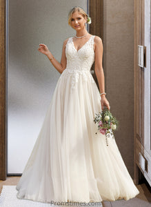 Barbara Ball-Gown/Princess V-neck Court Train Tulle Wedding Dress XXBP0013682