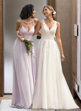 Load image into Gallery viewer, Barbara Ball-Gown/Princess V-neck Court Train Tulle Wedding Dress XXBP0013682