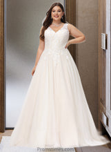 Load image into Gallery viewer, Barbara Ball-Gown/Princess V-neck Court Train Tulle Wedding Dress XXBP0013682