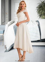 Load image into Gallery viewer, Ireland A-Line Scoop Neck Asymmetrical Chiffon Wedding Dress XXBP0013683