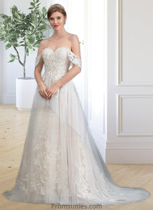 Reyna Ball-Gown/Princess Sweetheart Sweep Train Tulle Wedding Dress XXBP0013685