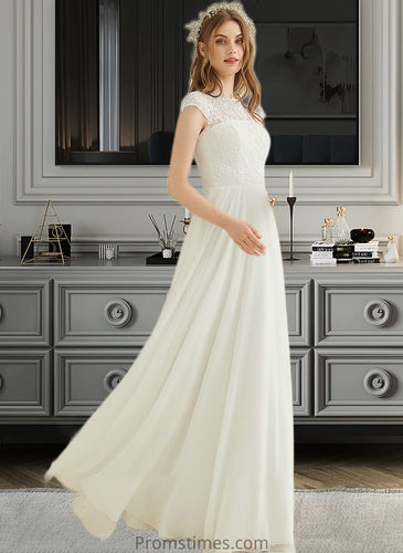 Marissa A-Line Floor-Length Chiffon Lace Wedding Dress XXBP0013687