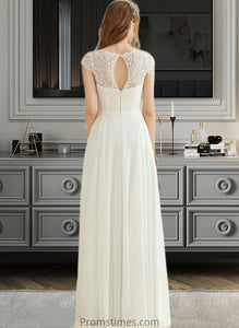 Marissa A-Line Floor-Length Chiffon Lace Wedding Dress XXBP0013687