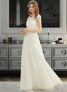 Marissa A-Line Floor-Length Chiffon Lace Wedding Dress XXBP0013687