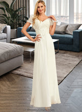 Load image into Gallery viewer, Jade A-Line V-neck Floor-Length Chiffon Lace Wedding Dress With Lace XXBP0013691