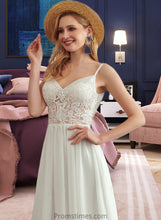 Load image into Gallery viewer, Emily A-Line V-neck Floor-Length Wedding Dress With Beading Split Front XXBP0013697