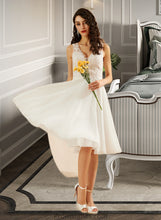 Load image into Gallery viewer, Jaylin A-Line V-neck Knee-Length Wedding Dress With Lace Sequins XXBP0013703