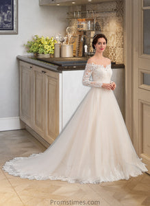 Paola Ball-Gown/Princess Chapel Train Tulle Lace Wedding Dress XXBP0013704