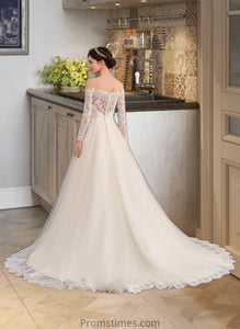 Paola Ball-Gown/Princess Chapel Train Tulle Lace Wedding Dress XXBP0013704