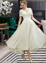 Load image into Gallery viewer, Aisha A-Line V-neck Asymmetrical Wedding Dress With Lace XXBP0013712