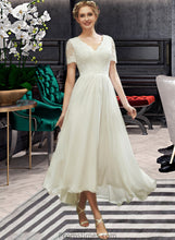 Load image into Gallery viewer, Aisha A-Line V-neck Asymmetrical Wedding Dress With Lace XXBP0013712