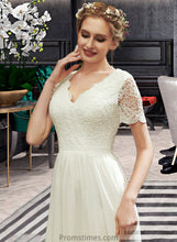 Load image into Gallery viewer, Aisha A-Line V-neck Asymmetrical Wedding Dress With Lace XXBP0013712