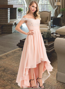 Kaleigh A-Line Off-the-Shoulder Asymmetrical Chiffon Wedding Dress With Sequins XXBP0013713