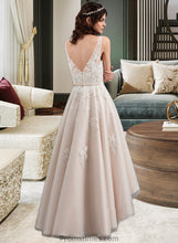 Load image into Gallery viewer, Kaylyn A-Line V-neck Asymmetrical Tulle Lace Wedding Dress With Bow(s) XXBP0013717