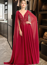 Load image into Gallery viewer, Siena A-Line V-neck Floor-Length Chiffon Wedding Dress With Sequins XXBP0013718