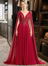 Load image into Gallery viewer, Siena A-Line V-neck Floor-Length Chiffon Wedding Dress With Sequins XXBP0013718