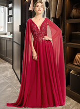 Load image into Gallery viewer, Siena A-Line V-neck Floor-Length Chiffon Wedding Dress With Sequins XXBP0013718