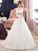 Load image into Gallery viewer, Lilliana Ball-Gown/Princess Illusion Sweep Train Organza Tulle Wedding Dress With Beading Sequins XXBP0013719