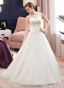 Lilliana Ball-Gown/Princess Illusion Sweep Train Organza Tulle Wedding Dress With Beading Sequins XXBP0013719