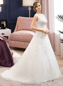 Lilliana Ball-Gown/Princess Illusion Sweep Train Organza Tulle Wedding Dress With Beading Sequins XXBP0013719