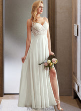 Load image into Gallery viewer, Hope A-Line V-neck Floor-Length Wedding Dress With Split Front XXBP0013721