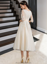 Load image into Gallery viewer, Alisson Ball-Gown/Princess V-neck Tea-Length Tulle Wedding Dress XXBP0013731