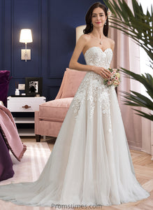 Lilianna Ball-Gown/Princess Sweetheart Court Train Tulle Wedding Dress XXBP0013732