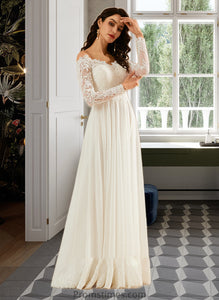 Saniya A-Line Off-the-Shoulder Sweep Train Wedding Dress With Lace XXBP0013734