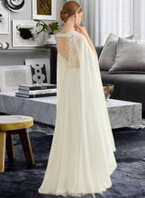 Load image into Gallery viewer, Anna A-Line V-neck Floor-Length Chiffon Lace Wedding Dress With Sequins XXBP0013736