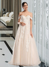 Load image into Gallery viewer, Rebecca Ball-Gown/Princess Off-the-Shoulder Chapel Train Wedding Dress XXBP0013742