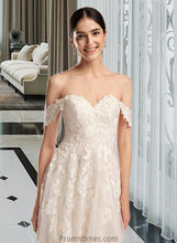 Load image into Gallery viewer, Rebecca Ball-Gown/Princess Off-the-Shoulder Chapel Train Wedding Dress XXBP0013742