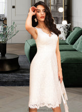 Load image into Gallery viewer, Katrina A-Line V-neck Knee-Length Wedding Dress XXBP0013743