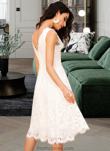 Katrina A-Line V-neck Knee-Length Wedding Dress XXBP0013743