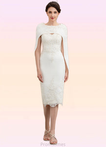 Lesly Sheath/Column Sweetheart Knee-Length Lace Stretch Crepe Mother of the Bride Dress With Beading XXB126P0014973