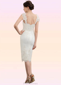 Lesly Sheath/Column Sweetheart Knee-Length Lace Stretch Crepe Mother of the Bride Dress With Beading XXB126P0014973