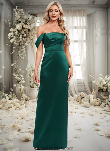 Abigail Sheath/Column Off the Shoulder Floor-Length Satin Bridesmaid Dress XXBP0025815