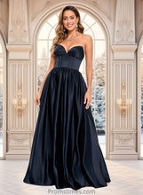 Load image into Gallery viewer, Alannah Ball-Gown/Princess V-Neck Floor-Length Satin Prom Dresses XXBP0025840