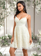 Load image into Gallery viewer, Leia A-line V-Neck Short Lace Homecoming Dress XXBP0025708