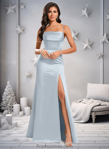 Tara Trumpet/Mermaid Off the Shoulder Square Floor-Length Satin Prom Dresses With Ruffle XXBP0025883