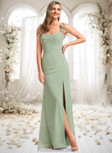 Load image into Gallery viewer, Baylee A-line Square Floor-Length Chiffon Bridesmaid Dress With Ruffle XXBP0025739