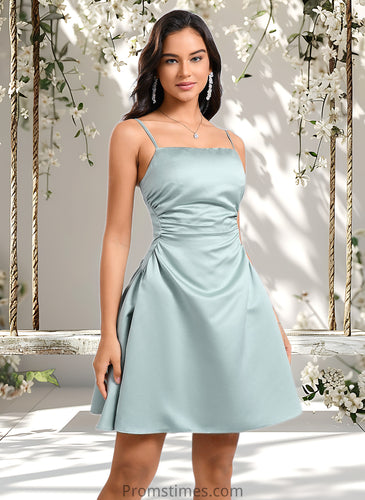 Kaya A-line Straight Short Satin Homecoming Dress XXBP0025643