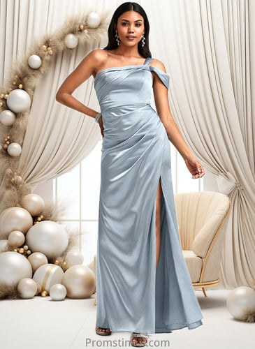 Brianna A-line One Shoulder Floor-Length Stretch Satin Bridesmaid Dress XXBP0025725