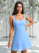 Load image into Gallery viewer, Nathalie A-line Square Mini Chiffon Homecoming Dress With Bow XXBP0025661