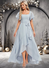 Load image into Gallery viewer, Ingrid A-line Square Asymmetrical Chiffon Bridesmaid Dress XXBP0025796